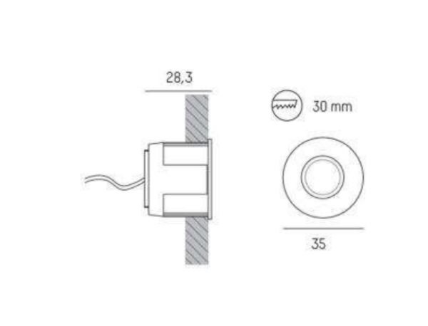 Šviestuvas RADO 1xLED 2w 30*2900K - Image 2