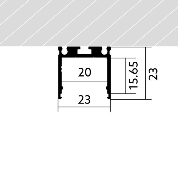 Profilis tiesus 23x23mm 3000mm - Image 2
