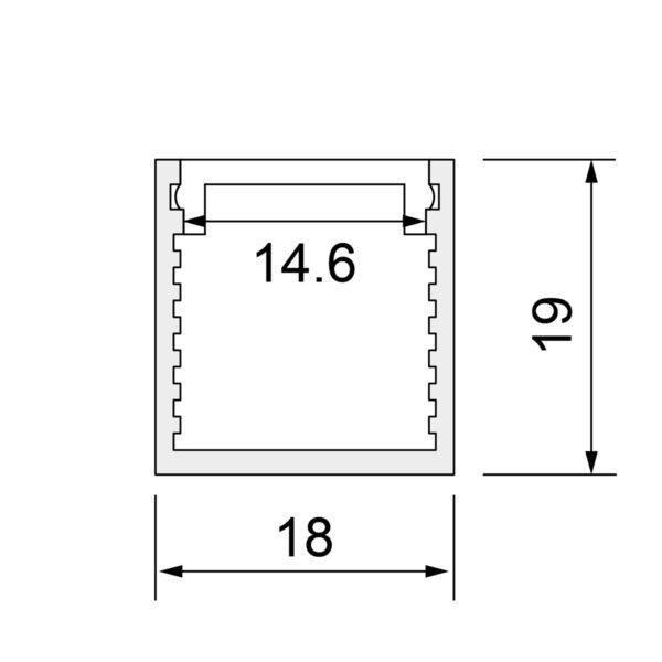 Alu-profil 18.0x19.0mm/3000mm - Image 3