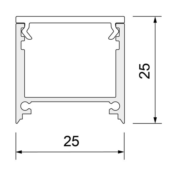 Linea 25 High 25x25mm/3000mm - Image 2
